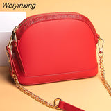 Weiyinxing Leather Women Shoulder Messenger Bags Designer Shell Cowhide Tote Bag for Women 2023 Fashion Luxury Ladies Handbags Sac