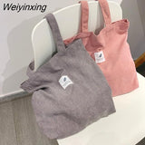 Weiyinxing for Women 2023 Corduroy Shoulder Bag Reusable Shopping Bags Casual Tote Female Handbag for A Certain Number of Dropshipping