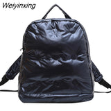 Weiyinxing Women Large Capacity Backpacks High Quality Space Cotton Female Bag School Bags Travel Bagpack Nylon Down Cotton Ladies Bookbag