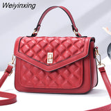 Weiyinxing Fashion Women Bag Trend 2023 Quilted Twist Lock Flap Square Bag Women Leather Handbags Messenger Brand Women's Shoulder Bags