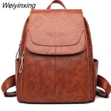 Weiyinxing Women Leather Backpack Designer Shoulder Bags for Women Fashion Back Pack School Bags for Teenage Girls Mochila Feminina