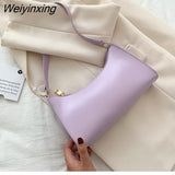 Weiyinxing Simple Female Daily Bag Casual PU Leather Sling Handbag Purse Women Elegant Chain Shoulder Crossbody Bag Shopping Bag