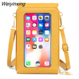 Weiyinxing Women New Fashion Touch Screen Shoulder Bag Large Capacity Multi-function Wallet Trend Solid Crossbody Phone Bags for Women 2023