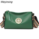 Weiyinxing Litchi pattern Genuine Leather Shoulder Crossbody Bag For Women 2023 Luxury Solid Color Cow Leather Small Ladies Handbag