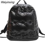 Weiyinxing Women Large Capacity Backpacks High Quality Space Cotton Female Bag School Bags Travel Bagpack Nylon Down Cotton Ladies Bookbag