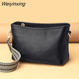 Weiyinxing Fashion Solid Color Cow Women Shoulder Crossbody Bag Luxury Ladies Phone Bag And Purses Genuine Leather Handbag Women's Bag