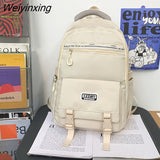 Weiyinxing Women Large Capacity Waterproof Nylon Backpack Female Cool Multiple Pockets Travel Mochila Teenagers Girl College School Bag