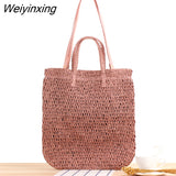 Weiyinxing straw women shoulder bags wicker woven handbags rattan summer beach bag large capacity tote lady big purses shopper new