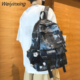 Weiyinxing Retro Nylon Backpack Fashion Waterproof Men Laptop Bag Student College School Bag For Teenage Girl Travel Backpack Book Bags