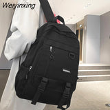 Weiyinxing Large Capacity Student Backpack Korean Solid Color Boy Girl Schoolbag High Quality Nylon Waterproof Travel Bag Book Pack