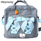 Weiyinxing In 1 Backpack for Teenage Girl Waterproof Nylon Cute Portable Travel Shoulder Bag Female Schoolbag Woman Rucksack Satchel