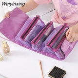 Weiyinxing Nylon Makeup Bag New Portable Large-capacity Four-in-one Portable Folding Travel Cosmetic Storage Toilet Bag