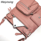 Weiyinxing FASHOIN Soft PU Leather Multi Pocket Crossbody Bags for Women 2023 Mini Flap Shoulder Bags Ladies Envelope Bag