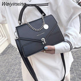 Weiyinxing Small Square Bag 2023 Summer New Chains Handbag Women Casual Wild Shoulder Bag Lock Tide Bag Diagonal Female Bag Black