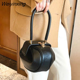 Weiyinxing a main Luxury Designer Handbag Women Small Round Design Leather Hand Bag For Women 2023 Fashion Bowling Bag Purse Clutches