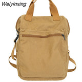 Weiyinxing Boy Girl New Canvas School Bag Men Women Laptop College Backpack Cool Lady Retro Student Fashion Female Travel Book Bags