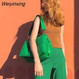 Weiyinxing Padded Women Shoulder Bags Designer Brand Quilted Handbag Luxury Pu Space Cotton Crossbody Bag Large Tote Winter 2023