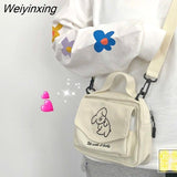 Weiyinxing Women Messenger Bag Ladies Canvas Print Cute Envelope Bag Girl Cartoon Student Shoulder Bag Famale Handbags Crossbody Bags Purse