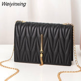 Weiyinxing Solid Color Fashion Shoulder Handbags Female Travel Luxury Cross Body Bag Casual PU Leather Ladies Shoulder Messenger Bag