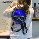 Weiyinxing Helmet Design Women Backpacks Creative Hiphop Shoulder Crossbody Bags Chic Travel Back Packs for Girls Y2K Sac 2023