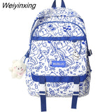 Weiyinxing Waterproof Cartoon Print College Fashion Kawaii Female Trendy Book Bag Girl Travel Laptop Backpack Women Leisure School Bag