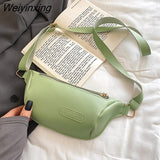 Weiyinxing Casual Women Crossbody Bags Fashion Chest Bag Leather Young Girl's Shoulder Bag Single Fanny Bag for Women Fashionable