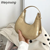 Weiyinxing Women Crocodile Pattern Underarm Bag Versatile Handbags for Women 2023 New Fashion Texture Dumpling Bag Shoulder Bag