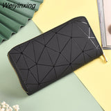 Weiyinxing Ladies Wallet Women's Wallet Made of Leather Female Diamond Short Wallet Wrist Strap Zipper Wallet Mobile Phone Bag