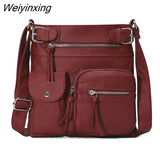 Weiyinxing FASHOIN Soft PU Leather Multi Pocket Crossbody Bags for Women 2023 Mini Flap Shoulder Bags Ladies Envelope Bag