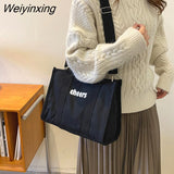 Weiyinxing and Fashionable Canvas Handbag, Small and Versatile Casual Tote Bag, 2023 New One Shoulder Cross Body Bag, Women's Bag