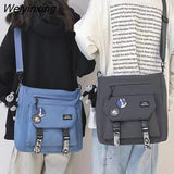 Weiyinxing Canvas Handbags Shoulder Bag Male Women Messenger Crossbody Bags Student Large Capacity School Bags Versatile Tote Bag