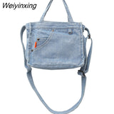 Weiyinxing Jeans Handbags Vintage Denim bag Luxury Tote For Women 2023 Trend Shoulder Bag Denim Crossbody Women's Handbag and Purse