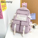 Weiyinxing Multipocket Nylon Women Backpack Female Big Waterproof Back Bag Portable School Backpack For Girl Student Schoolbag Cool