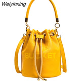 Weiyinxing The Bucket Bags for Women 2023 New Luxury Designer Vintage Small Women Shoulder Crossbody Bags Pu Leather Handbags Totes