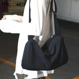 Weiyinxing Women Simple Shoulder Bag Oxford Cloth Messenger Bag Women's Canvas Bag Women's Shoulder Bag Square Bag Solid Color Youth Pack