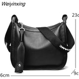 Weiyinxing QualityCow Leather Shoulder Crossbody Bag for Women 2023 Large Capacity Genuine Leather Handbag Luxury Female Messenger Sac