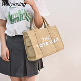 Weiyinxing Brand Designer Luxury Canvas Shoulder Bags Large Capacity Shopping Tote Bags for Women 2023 Leisure Chic Travel Handbags