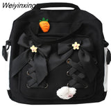 Weiyinxing In 1 Backpack for Teenage Girl Waterproof Nylon Cute Portable Travel Shoulder Bag Female Schoolbag Woman Rucksack Satchel