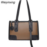 Weiyinxing Genuine Leather Women Handbags Fashion Luxury Brand Large Shoulder Bags High Quality Soft Cowhide Female Messenger Bag Tote