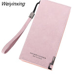 Weiyinxing Leather Fashion Women's Wallet Solid Color Zipper Long Wallet Simple Personality Women's Handbags Coin Purse Mobile Phone Bag