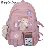 Weiyinxing Women Backpacks Waterproof Multi-Pocket Nylon School Backpack for Student Female Girls Kawaii Laptop Book Pack Mochilas