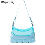 Weiyinxing PVC Summer Jelly Shoulder Bag for Women Handbags and Purses Clear Crossbody Bags Ladies Casual Bag