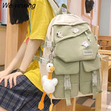 Weiyinxing Japanese College Style Modern Girl Backpack Fashion Large Capacity Teenagers Book Bag Waterproof Travelling Bag Schoolbag