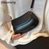Weiyinxing Fashion Brand Designer Small Simple PU Leather Crossbody Bags for Women Shoulder Bag Luxury Solid Color Handbags and Purses