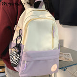 Weiyinxing Cute Travel School Bag Trendy Lady Kawaii Student Backpack Cool Female Nylon College Backpack Fashion Women Laptop Book Bag 911