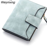 Weiyinxing Fashion Lady Letter Wallet Zipper Short Clutch Solid Vintage Matte Women Wallet Fashion Small Female Purse Short Purse