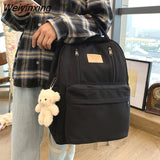 Weiyinxing Multifunction Double Zipper Women Backpack Teenager Girls Laptop Backpack Student Shoulder Bag Korean Style School Bag