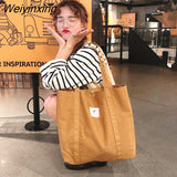 Weiyinxing Art Shopping Bag New Small Fresh Canvas Women's Tote Shoulder Bag Simple Solid Color Buckle Handbags for Women 2023