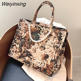 Weiyinxing Bags Women Brand Canvas Large Square Handbag For Women Classic Shoulder Bags Women 2023 Luxury Women Crossbody Bag