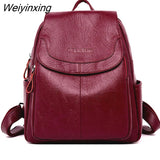 Weiyinxing Women Leather Backpack Designer Shoulder Bags for Women Fashion Back Pack School Bags for Teenage Girls Mochila Feminina